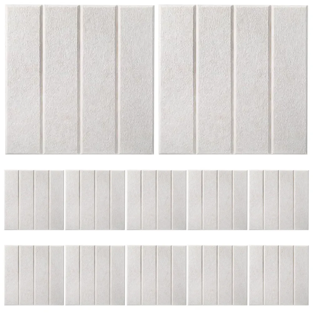 12Pcs Bulletin Board Wall Tiles Square Polyester Fiber Acoustic Panels Self-Adhesive Noise Reduction Soundproof Decorative Pin