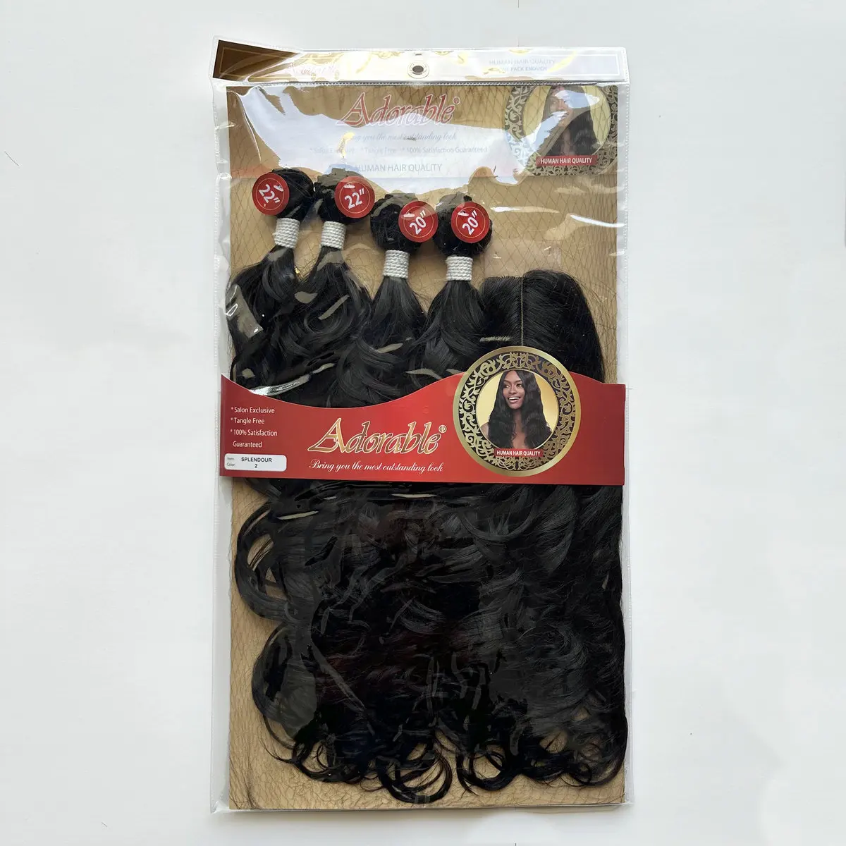 

Adorable Synthetic Hair extensions SPLENDOUR 4PC French Curl Packet Bundles With 2*4 T Part Hand Made Curly Lace Closure