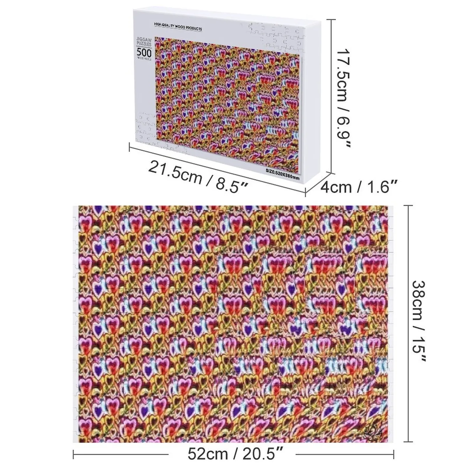 Rompecabezas de estereograma I Heart (Amo) para niños, juego de animales de madera, regalo de madera personalizado, rompecabezas de juguete para niños con nombre personalizado