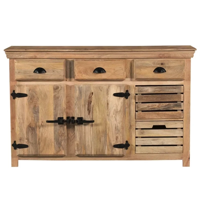 

Vintage solid mango wood sideboard with modern industrial design kitchen dining room living room bedroom