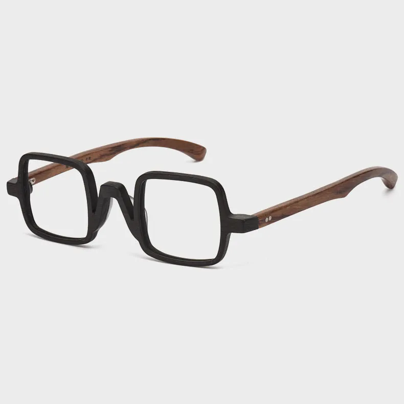 

Japan Style V Nose Unique Square Retro Eyeglass Frames For Men Wood Texture Acetate Reading Prescription Glasses Optical Eyewear