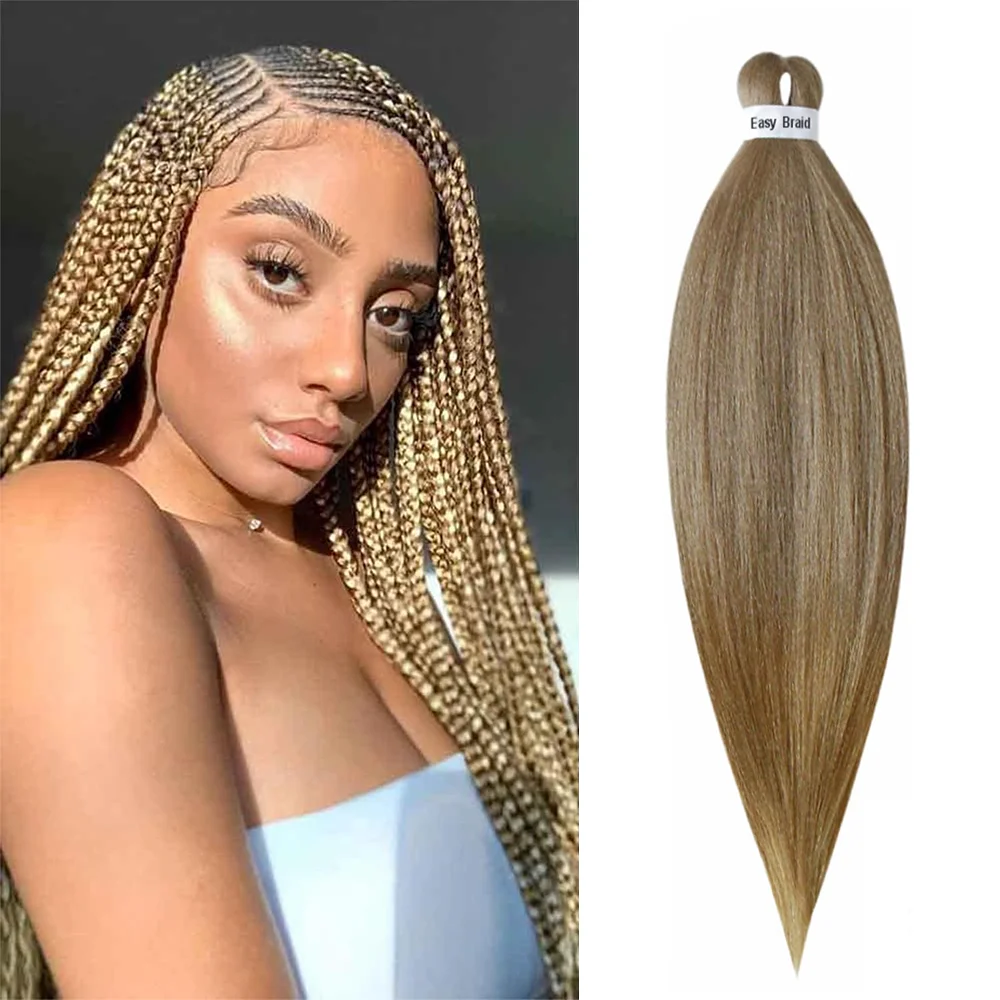 Intrecciare i capelli Pre allungati Ombre Crochet trecce impostazione dell'acqua calda morbida trama Yaki estensioni dei capelli sintetici trecce Jumbo facili