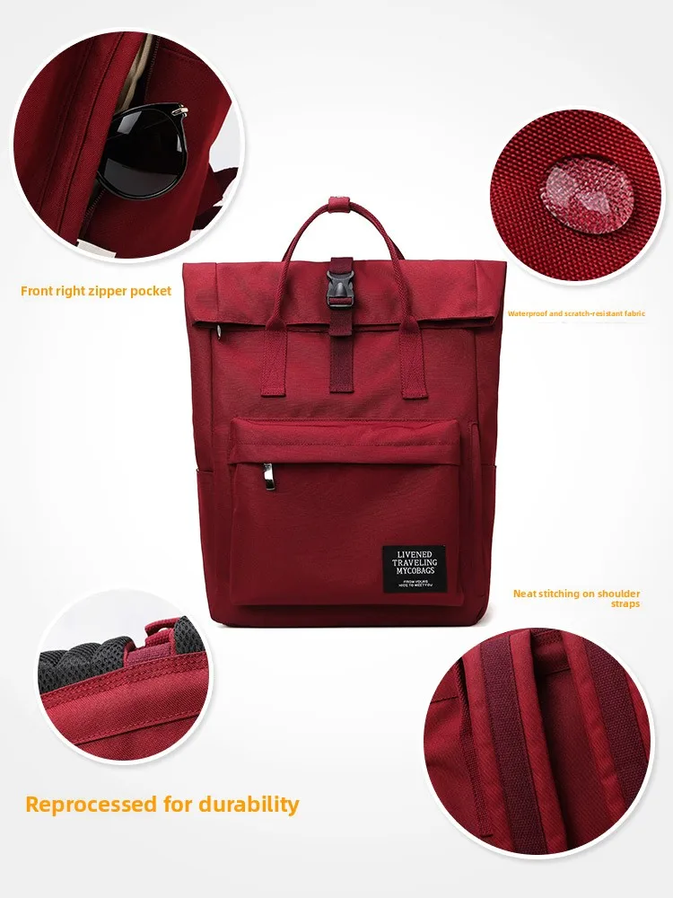 Large Capaci Bapa for Women 4 Inch Laptop Bag Dual oulder College Student Bookbag Faionable Commuter Sle Polyest...