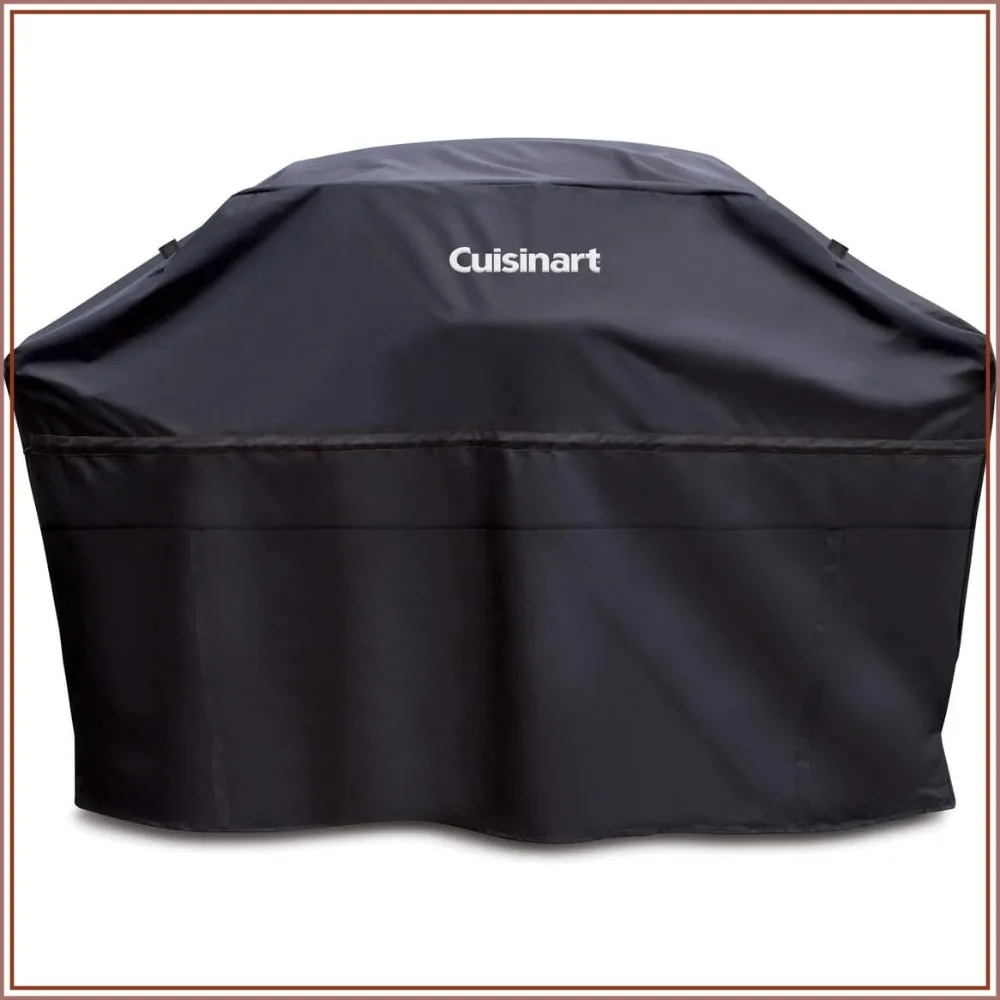 Heavy-Duty BBQ Grill Cover, 60-Inch, Black, Weatherproof, Easy Access Fuel Tank Door