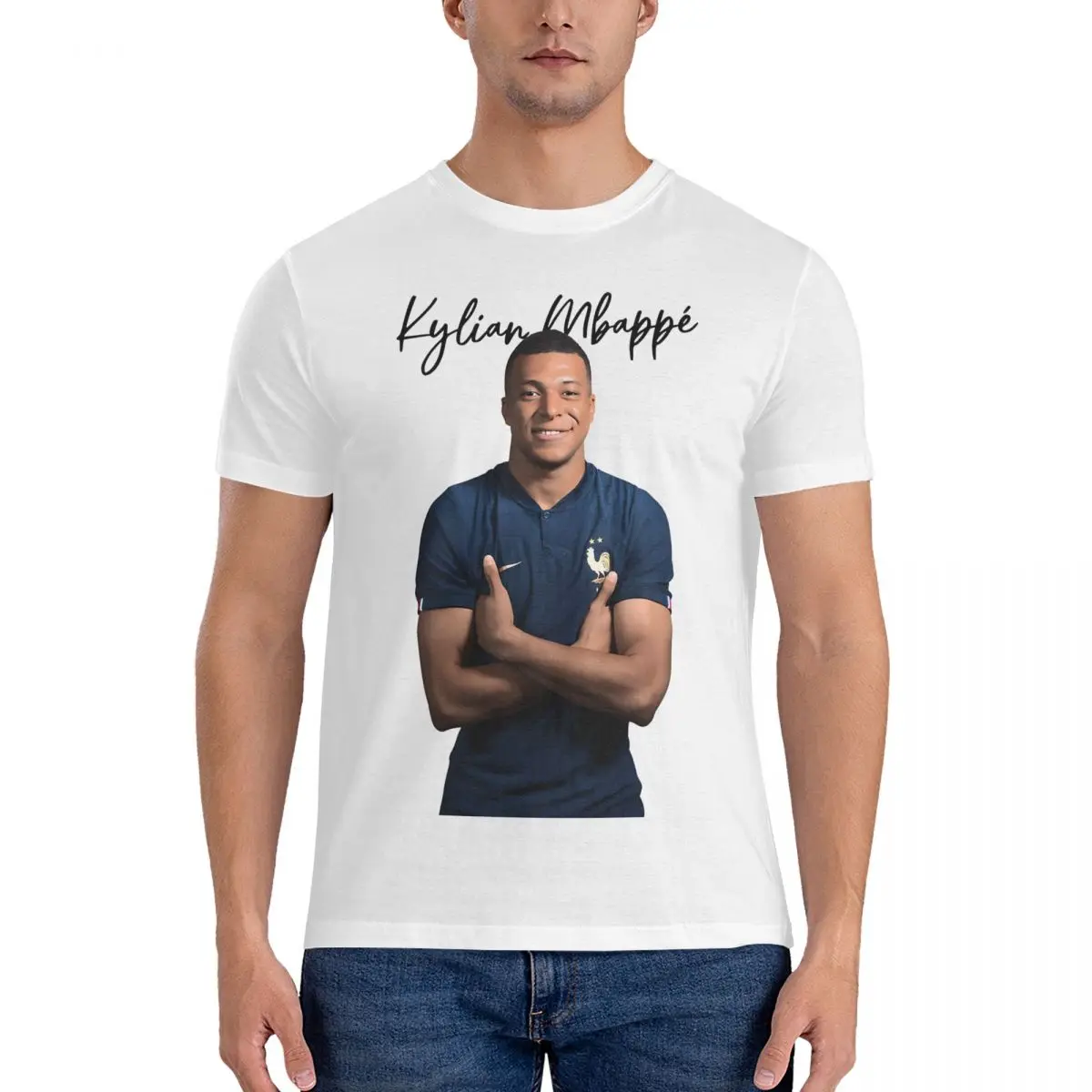 Men's Kylian T Shirts Mbappe Pure Cotton Clothing Casual Short Sleeve Crew Neck Tees Printed T-Shirts