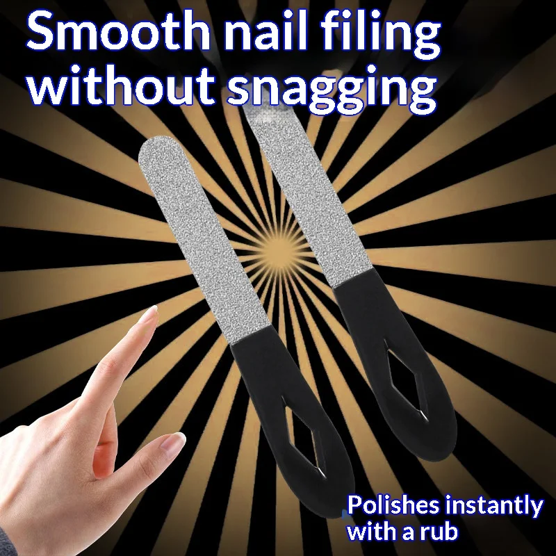 Stainless Steel Nail File Double Sided Nail Buffer for Natural Nails Professional Manicure Pedicure Nail Shaping Tool
