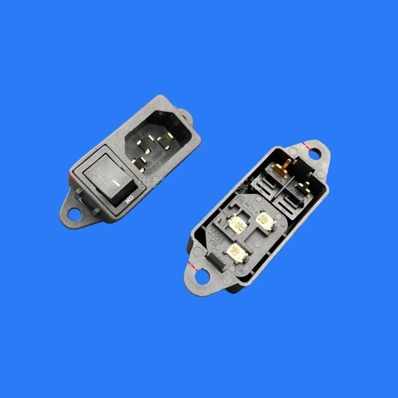 10pcs/Taiwan 3544 two-in-one power switch socket AC socket three-pin male socket 15A socket