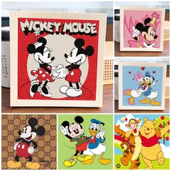 Disney Mickey 5D Diamond Painting Donald Duck Round Diamond Mosaic Art DIY Winnie The Pooh Home Decor Painting with Frame Gift