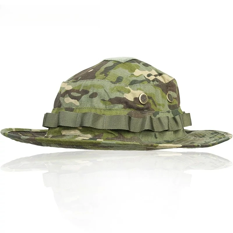 Military Fan Tactical Outdoor Hiking Sunscreen Camouflage Hat, Sunshade Waterproof Bucket Hat
