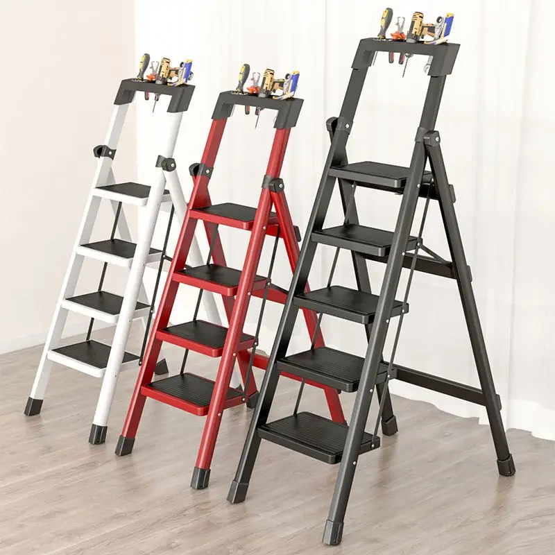 

Modern Portable 3-Step Folding Metal Stool Multi-Functional Home Kitchen Commercial Staircase Warehouse Exterior Supermarket Gym