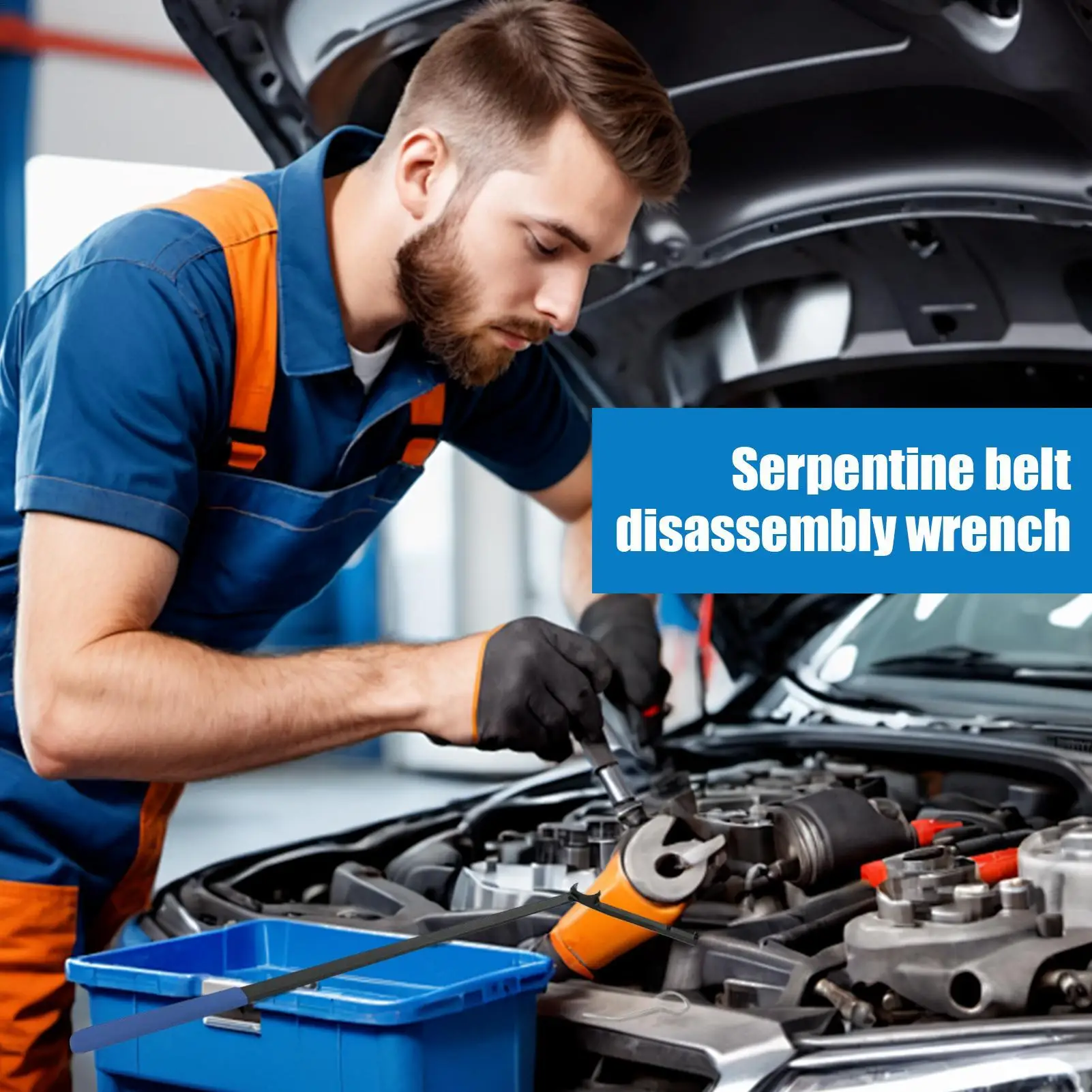 

Инструмент для натяжителя змеевидного ремня Инструмент для ремонта двигателя с наддувом Компактный съемник Прочный гаечный ключ для заводского обслуживания