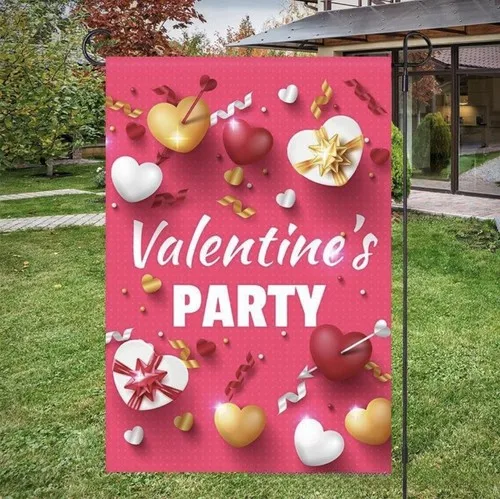 Valentine's Day Garden Flag 12x18 Inch Valentine's Party Welcome Sign Small Y... HHZ UUV HHM WZZ yyi