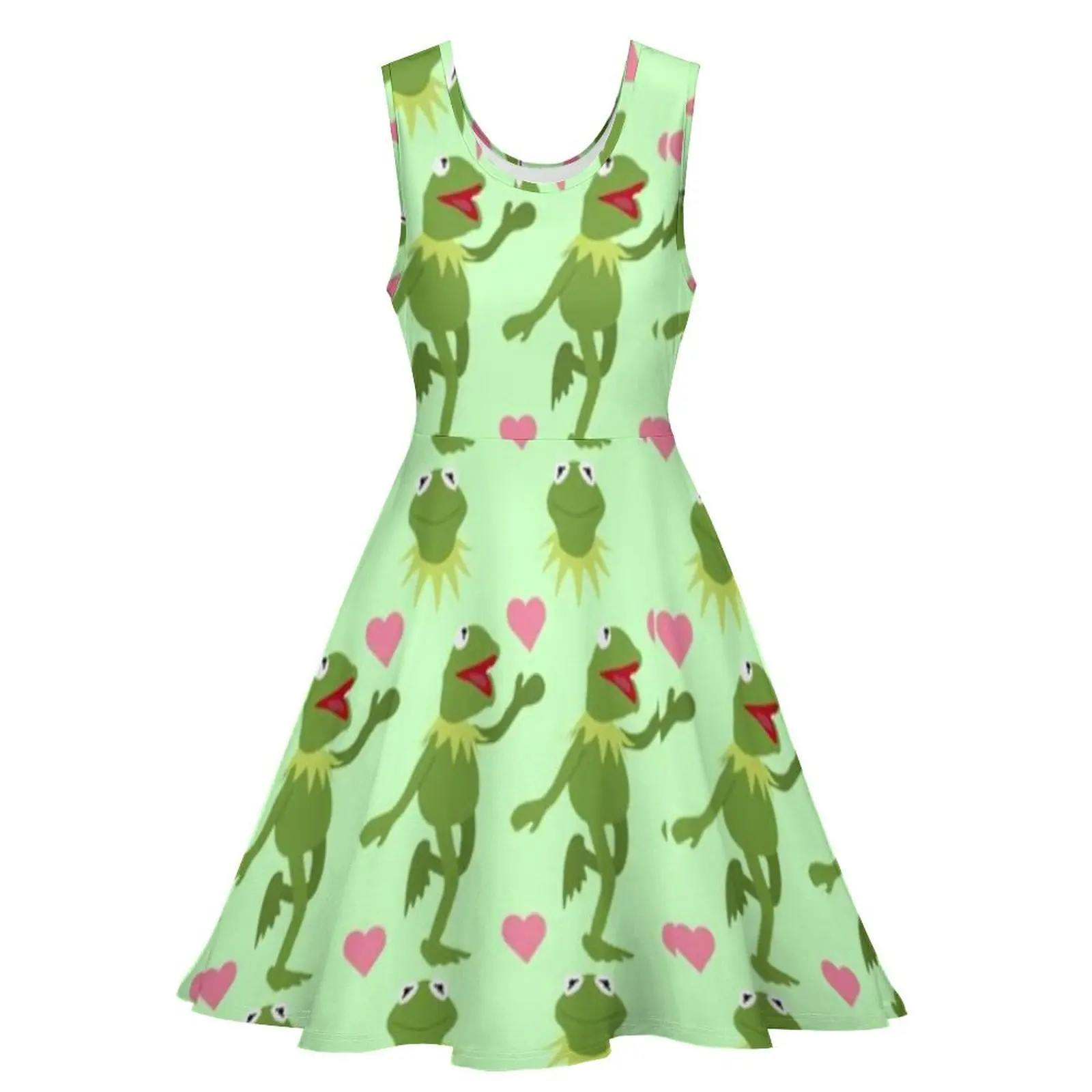 Frog Dress Animal Printed Business Dresses Fashion Girl Soft One-Piece Dress