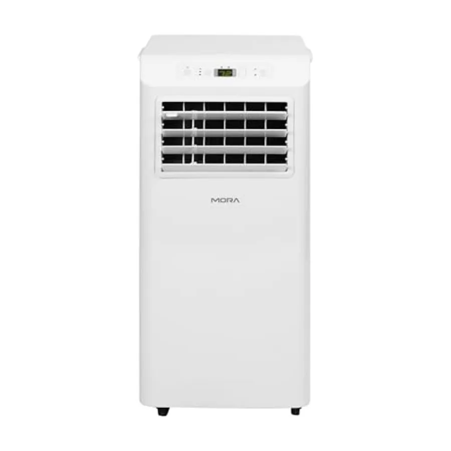 Portable air conditioner for home use, stainless steel, white, 6000 BTU DOE cooling capacity with 3 modes cool/dry/fan,remote c