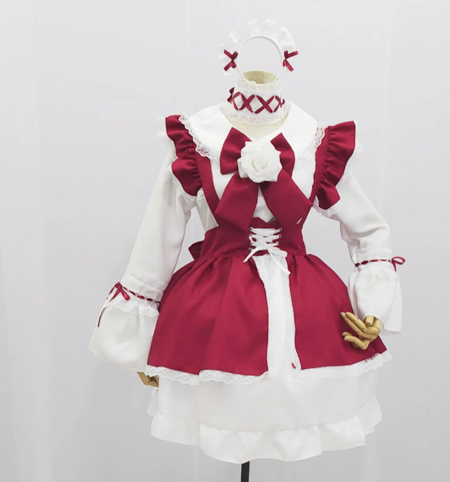 2023 Novo Preto e Branco Lolita Cosplay Traje Vestido Adulto Senhoras Aniversário Festa Show Vestido Traje