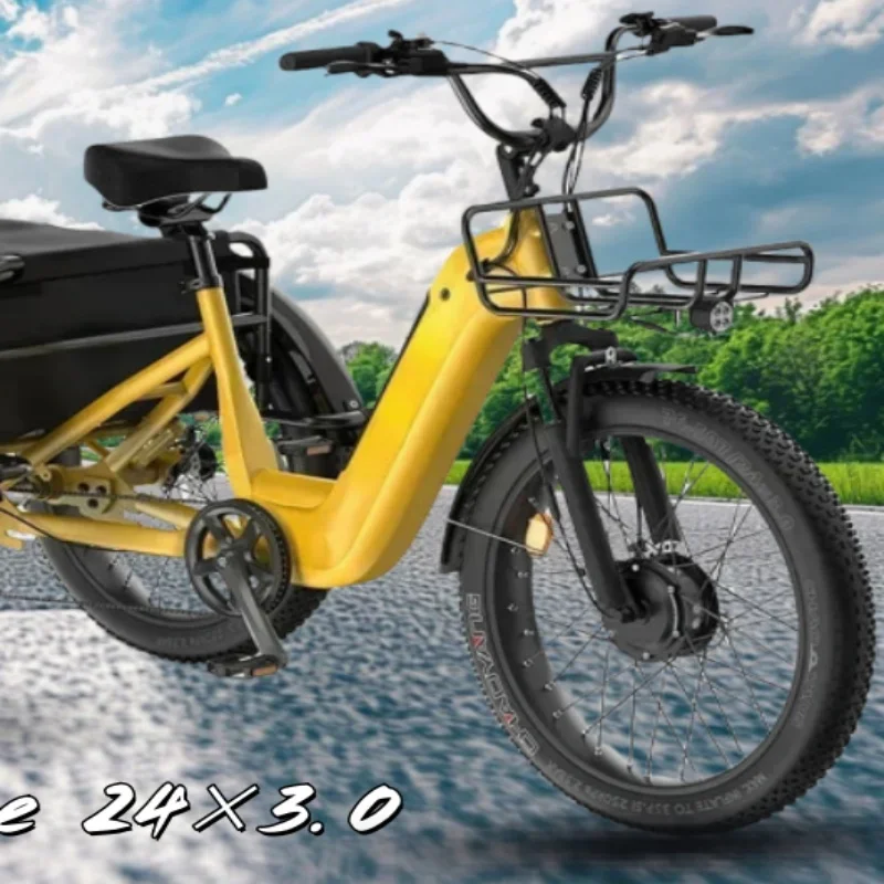 24 inch Fat Tire  40km/h Transport E-bike Travel-friendly three wheel Cargo Electric bicycle 500W 48V15AH adult electric bicycle
