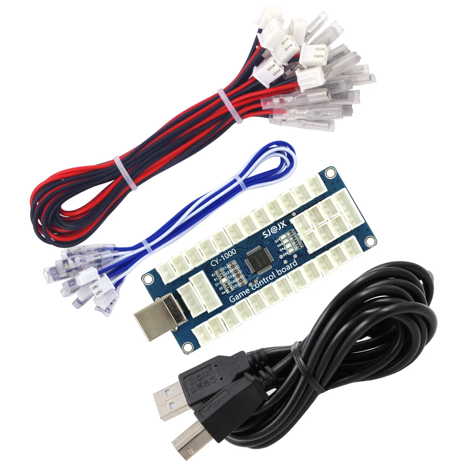 SJ @ JX Arcade Game USB Encoder Board Macro Command Zero Tundaan Tombol Joystick Controller untuk Nintendo Switch PC PS3