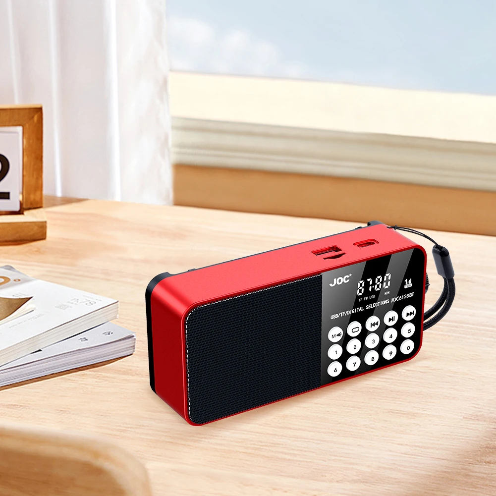 Mini Portable Radio Bluetooth-Compatible Wireless MP3 Radio LED Digital Display Stereo MP3 Player for Emergency Hurricane