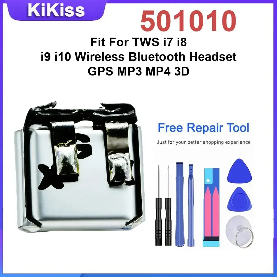 Батарейки 501010 подходят для беспроводных Bluetooth-гарнитур TWS i7 i8 i9 i10, GPS, MP3, MP4, 3D-очков, сменные батарейки