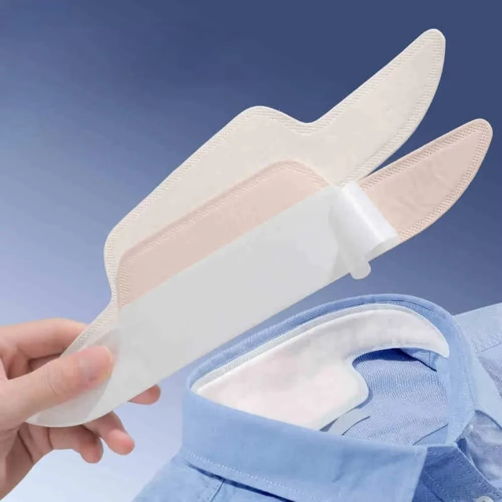 10Pcs Anti Perspiration Collar Sweat Patches White Disposable Absorbing Sweat Sticker Breathable Sweatproof Collar Sweat Pads