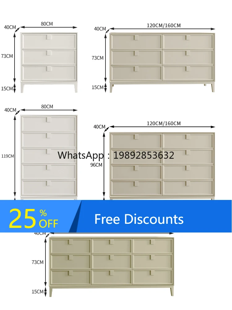 

B1 Master Bedroom Solid Wood French Retro Cream Style Bedside Modern Simple Wall-Mounted Storage Cabinet