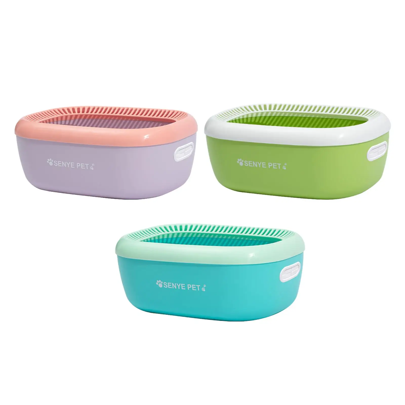 Cat Litter Basin and Litter Scooper Kitty Litter Pan Durable for Indoor Cats Cat Sand Box Open Top Pet Litter Tray High Sided