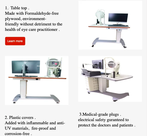 Oculus Pentacam Unique Combined Instrument Table with Chair Opthalmic Refraction Unit Motorized Instrument Table OEM