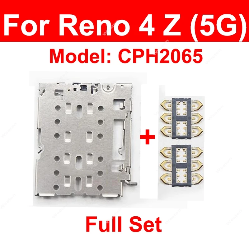 For OPPO Reno 4Se 4Z 5 5K 4G 5G Sim Card Tray Socket SIM Slot Inner Card Core Connector Replacement