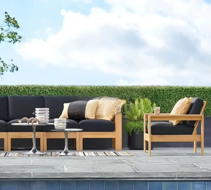 

Townhouse Patio Furniture Apartment Outdoor Hotel Highest Quality Teak Wood Frame Garden Lounge Chair