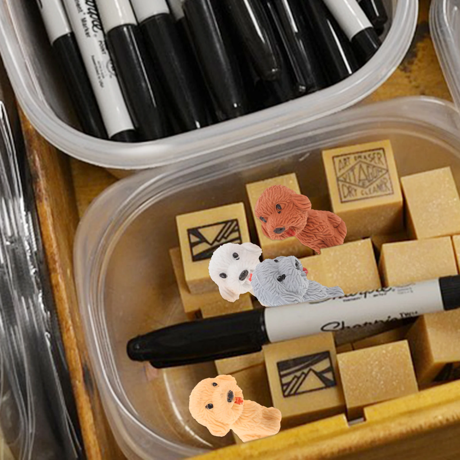 

36 Pcs Puppy Eraser Little Erasers Cute Mini Classroom Small Portable Dog Animal