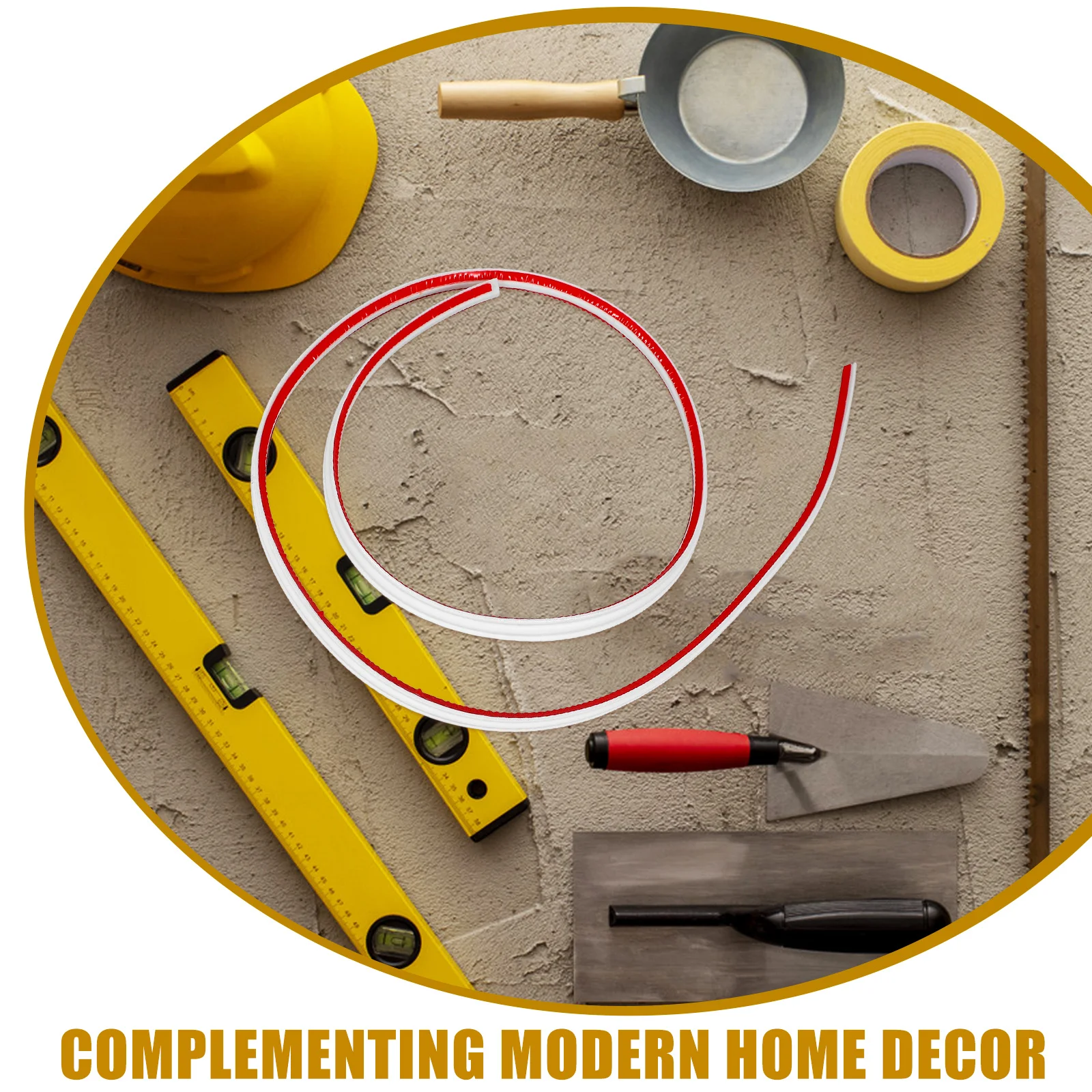 

PVC Wall Corner Molding Trim 1 Roll Self Adhesive Flexible Peel and Stick Caulk Strip for Tile Countertop Cabinet Edging Modern