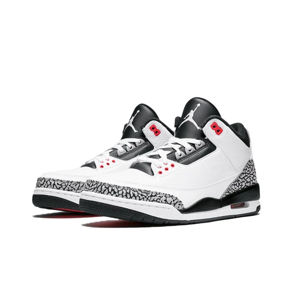 Original Air Jordan 3 “อินฟราเรด 23" สําหรับชาย Red & White Red Classic Retro Vintage รองเท้าบาสเก็ตบอลรองเท้าผ้าใบ 136064 -123