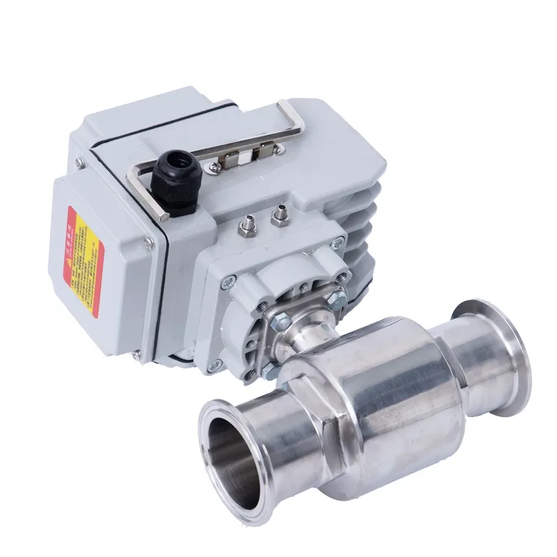 

57mm 2 Way High Platform Motorized Ball Valve Stainless Steel Q911F-16P Sanitary Tri Clamp Ferrule Type Electric Ball Valve