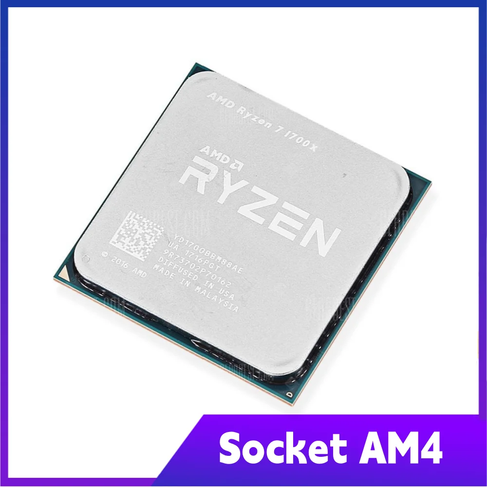 R7 1700X Eight-Core CPU YD170XBCM88AE Socket AM4 AMD Ryzen 7 1700X 3.4 GHz