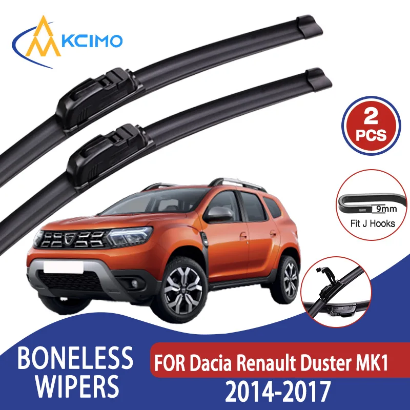 

For Dacia Renault Duster MK1 2014-2017Car Wiper U-type Soft Rubber Boneless Wiper HD Quiet Durable Automotive Wiper 20"+20"