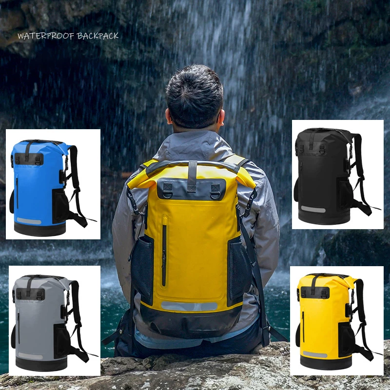 

35L Waterproof Large Capacity Backpack Bag 500D PVC River Trekking Drift Outdoor Kayak Duffel Rafting Drybag Hermetic Sports Bag