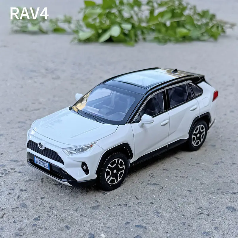 

1:22 RAV4 SUV Alloy Car Diecast Simulation Model Sound & Light Model Car Ornaments Kid Toy Gift For Children