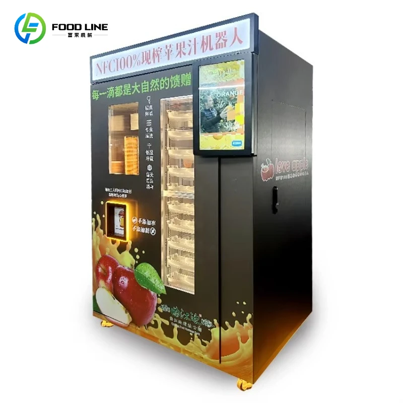 Outdoor Unmanned Retail Automatic Orange Juice Vending Machine Coin Bill Online QR Code Bank Card Credit SDK Touchscreen 200-300