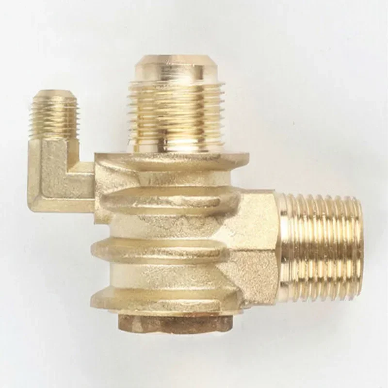 3-Port Check Valve Brass Male-Threaded Workshop Replacement Air Compressor Check Valve NEW