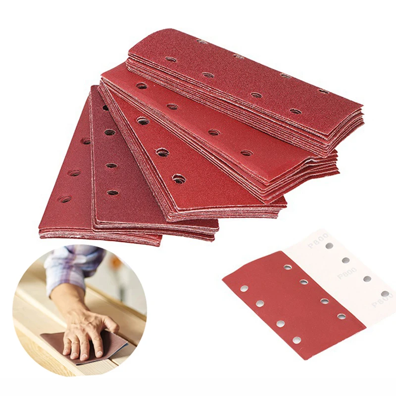 93x185mm Square Sandpaper Grit Flocking Sand Paper Special Shaped Disc Abrasive Stone Glass Grinder For Wood Polish Tools 10 PCS