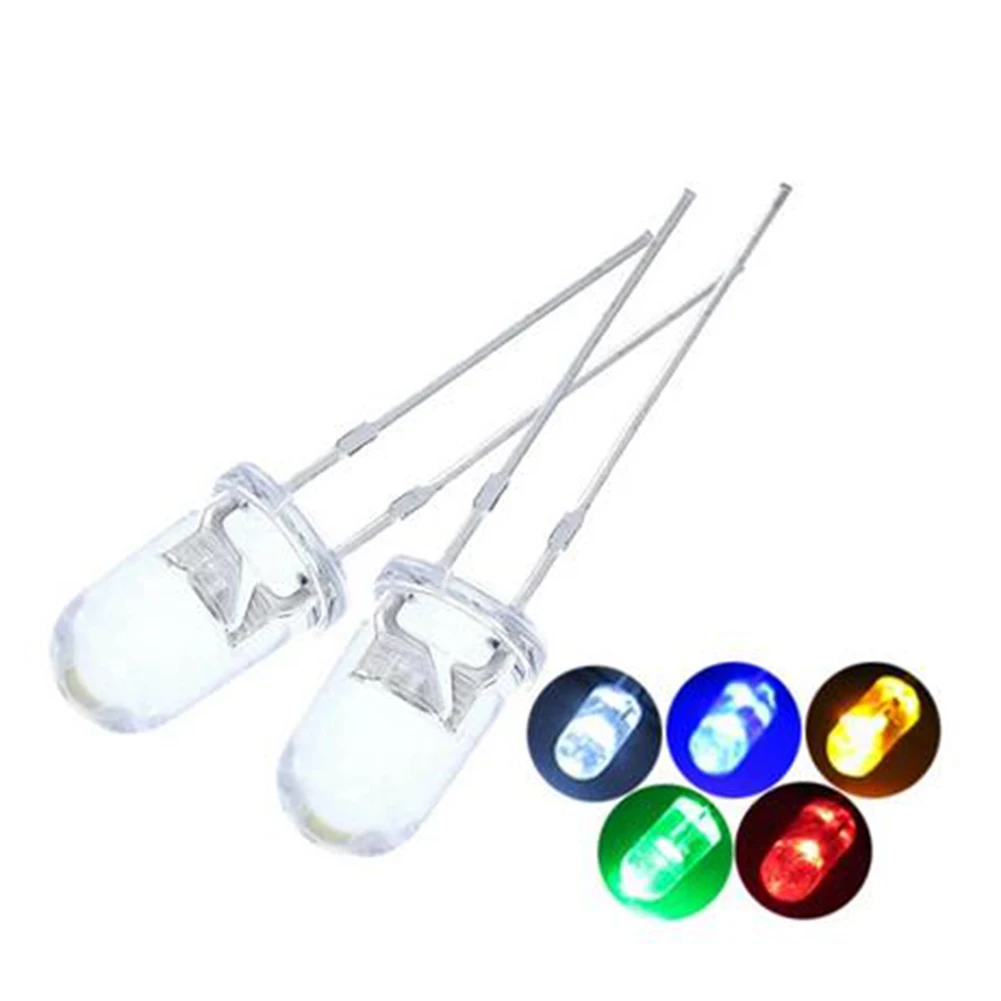 100pcs/pack 3MM Light Emitting Diodes Electronics Kit Box DC 2-3V LED Diode Assorted Kit White Green Red Blue Yellow Orange