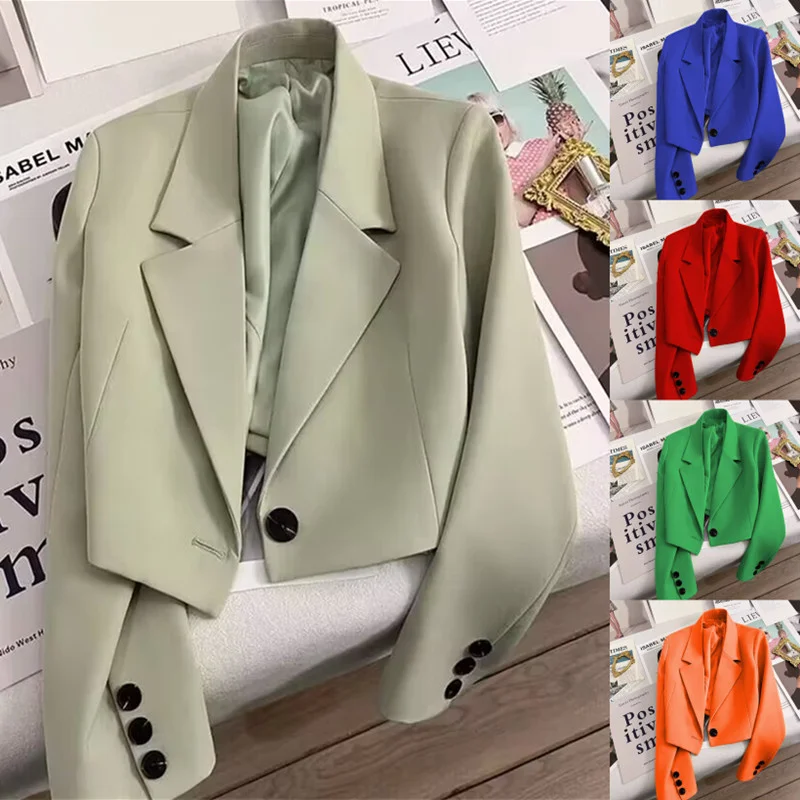 Short Blazer Jacket New Outwear Women Coat Overcoat Elegant Jacket Woman 2024 Outdoor Clothing Coat College Student Tops Trendy