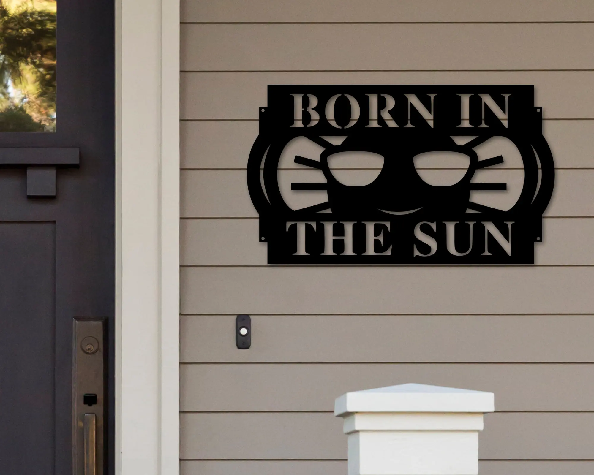 Personalized Metal Sun Sign Custom Name Sun Decor Sunglasses Shop Sign Unique Sunshine Gift Wall Art Garage Sign Dad Gift