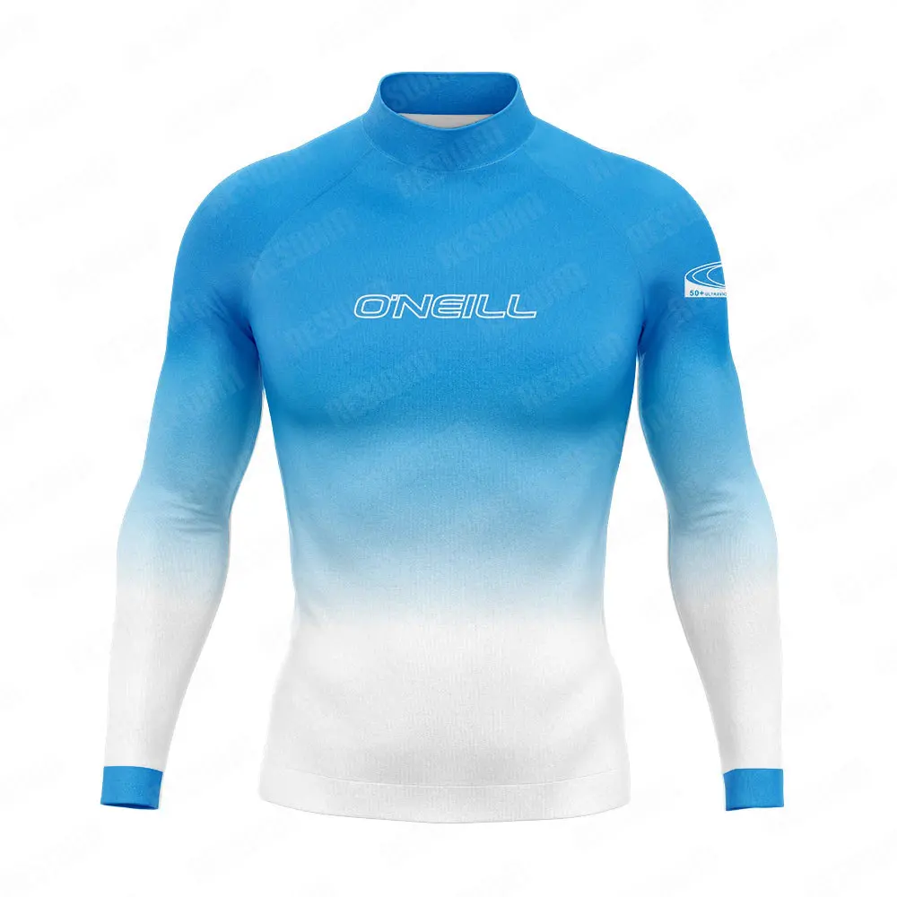 Men's Surf Suit Long Sleeve Rashguard Sun UV Protection Shirt Boys Basic Skin Surfing Diving Swimming Sports Rash Guards Clothes