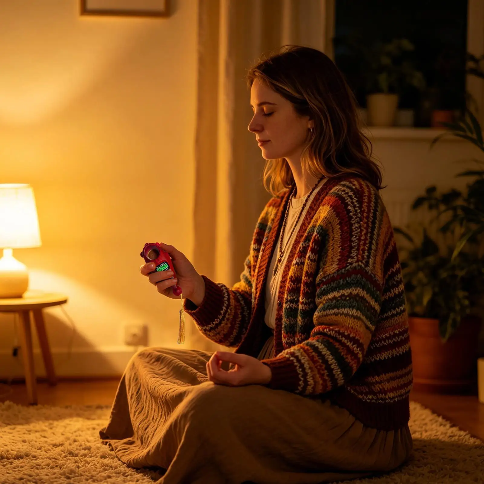 Digital Beads Counter Accurate LED Digital Display Prayer Bead Counter For Meditation Relaxation Sitting Finger Movement Home