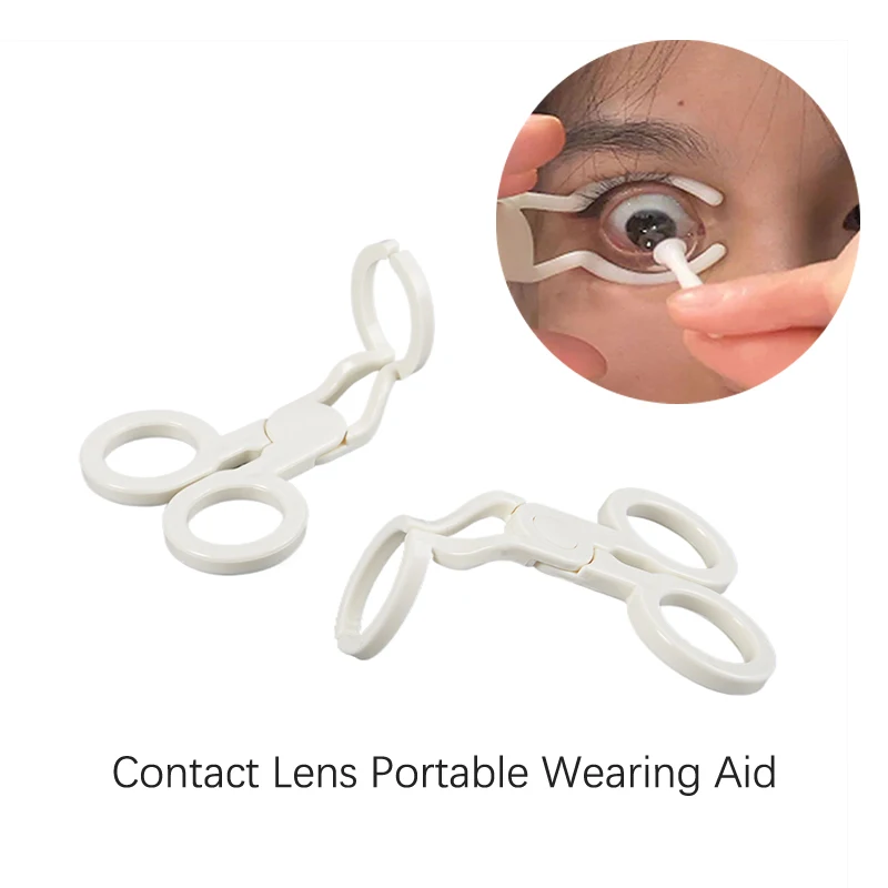 

1pc Portable Women Eye Care Contact Lenses Inserter Remover Plastic Soft Tip Tweezer Stick Wearing Beauty Tool Lens Accessories