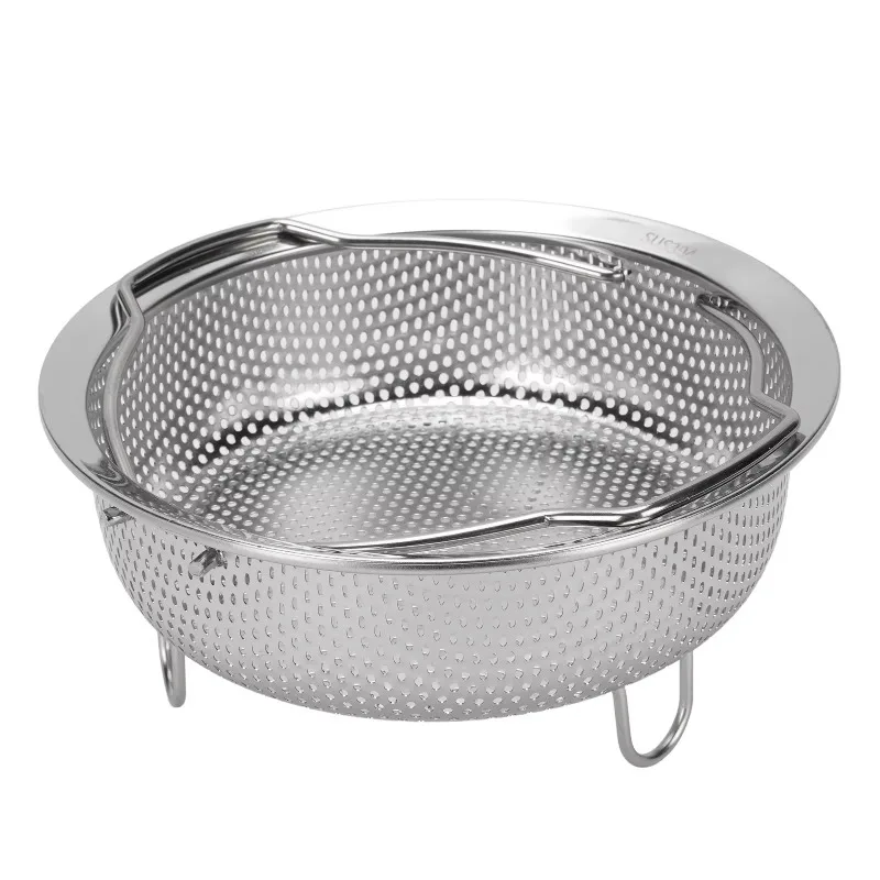 Steam Basket Steaming Rack User Friendly 304 Stainless Steel Foldable Handles Rustproof Multifunctional Ergonomic for Cookware