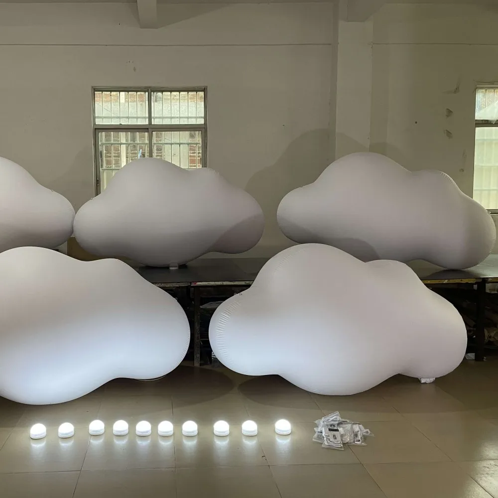 Inflatable Cloud Balloon With Led Light Inflatable Clouds Hanging Decoration For Events Advertising Trade Show Exhibition