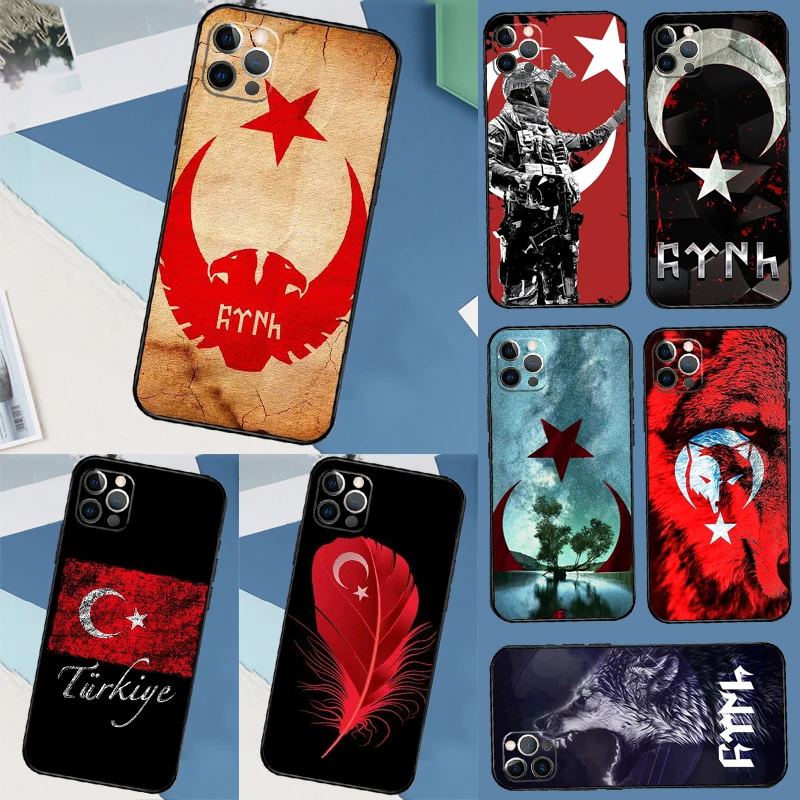 تركيا العلم التركي القضية آيفون 17 الهواء 16 15 14 13 11 12 برو ماكس 13 ميني XR 15 16 زائد 16e الغطاء الخلفي شل