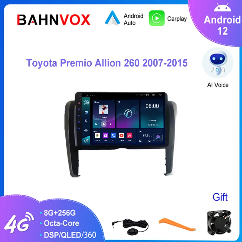 

Автомобильный радиоприемник 9 дюймов Android 12,0 для Toyota Premio Allion 260 2007 2015 GPS-навигация мультимедийный плеер Carplay стерео головное устройство